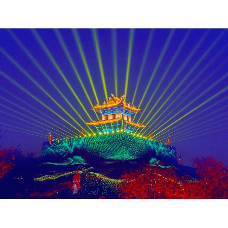 Zigong Ancient City Corner Tower Light Show (2)